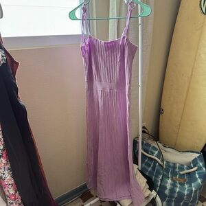 Elegant Lavender Pleated Dress
